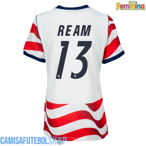 Camisa de time de futebol Estados Unidos Tim Ream #13 Replicas 1º Equipamento Feminina Mundo 2026 Manga Curta